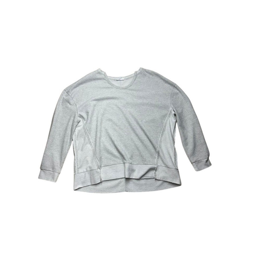 Westbound Womens Large Gray Ribbed Knit Long Sleeve Top Oversized Pullover L